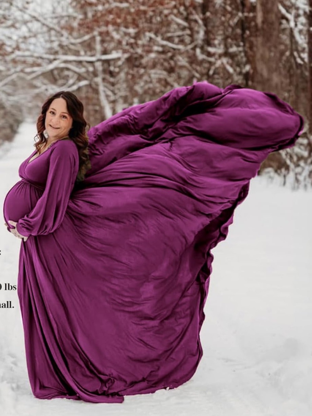 Maternity Maxi Wrap Gown in Deep Purple Large